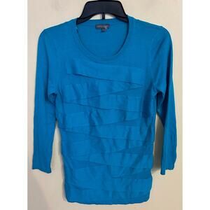 Women’s teal Vince Camuto 3/4 inch sleeve blouse size medium petite
